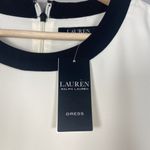 Ralph Lauren  Women's Ivory Black Crew Neckline Shift‎ Shirt Dress Size 16 Office Photo 3