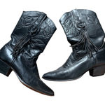 Laredo Black Leather Western Cowboy Boots 8M Photo 0