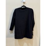 Eileen Fisher Black Funnel Neck Tunic Top Size XS Sweatshirt Boxy Lagenlook Photo 2