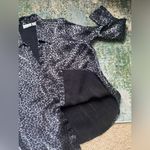 Fashion Bug Vintage shiny blue leopard print button down gathered blouse, 18/20 Photo 6