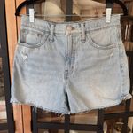 Madewell  High Rise denim shorts cutoff byers wash momjean frayed hem light Photo 3
