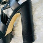 Guess Black Suede Leather Platform Heels Wrap Ankle Sz 40 Sz US 9 Photo 8