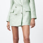 ZARA  Tweed Green Blazer Photo 0