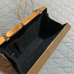 Gold Glitter Stone Clutch Evening Box Handbag Shoulder Handbag Photo 4