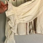 Raga  Lyra Cream Open Tassle Tie Front Ling Sleeve Embroidered Size Small Photo 7