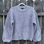 J. Crew Purple Puff Sleeve Crewneck Sweater XL Photo 1