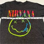 Nirvana Womens Size Small Grey Gray Short Sleeve Shirt Kurt Cobain Grunge 90s Photo 3