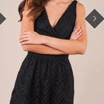 SUGAR+LIPS All My Love Women's Plunging Neck Lace Mini Dress Black Pleats Small Photo 0