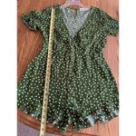 Montrez Romper Surplice Neck Slim Polka Dot Green & White No Tag Measures M Size M Photo 8