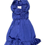 Moon Collection Blue Dress Ruffle Mini Bead Trim Sleeveless Party size S Photo 0