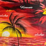 Royal Creations Hawaiian Midi Dress Womens Medium Colorful Palm Trees Sunset Vtg Pink Photo 10