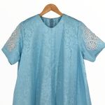 80’s Home Made Light Blue Embroidered House Dress Size M Photo 2