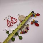 Dress Up Lot Of 4 Costume Earrings Pierced Dangle Drop  Colorful Mix Photo 10