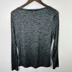 White House | Black Market WHBM Top M Gray Metallic Shimmer Long Sleeve Y2K Glam Minimalist Party Basic Photo 6