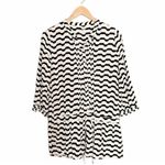 Anthropologie Isabella Sinclair Black Cream Waves Drop Waist Tunic Size Small Photo 5