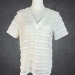 Waverly Grey White Crochet Fringe V Photo 1