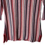 Soft Surroundings Montego Bay Sweater Size XS Dusty Red Blue White Open Knit Photo 2