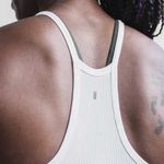 Nobull NWT  Women’s Ribbed Logo Halter Tank - Medium - White Photo 2