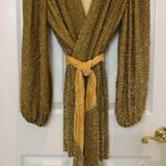 Retrofete Gabrielle Sequin Robe Dress in Gold Size Medium Photo 5
