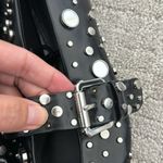 ZARA NWOT  mirrored dot studded pointy toe ballet flat buckle Mary Jane black Photo 9