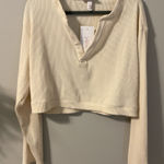 Ingrid And Isabel Isabel ribbed cream long sleeve top  Photo 0