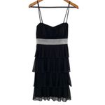 Y2K Black Babydoll Slip Dress Tiered Ruffle Black Size L Photo 1