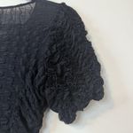 Free People Intimately Sheer Black Trendy Ruched Short Sleeve Bodysuit Sz S # Photo 2