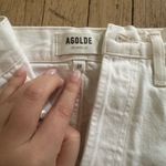 AGOLDE  White Denim Shorts Photo 5