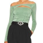 Revolve Not Yours To Keep Marilla Bodysuit Long Sleeve Sage Green Size Medium Photo 0