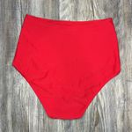 Aerie Womens Red Cinched Swim Bikini Bottom High Waisted Retro Pool Size S Small Photo 1