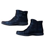 Cobb‎ Hill Rockport Leather Ankle Penfield Women’s Black Pleat Bootie Size 9.5 N Photo 7