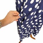 Trovata California Birds of Paradise Navy White Printed Shirt Dress Midi Blue Size L Photo 2