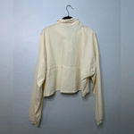 We Wore What  Half Zip Cropped Jacket Cream NWT Trendy Lightweight Photo 2
