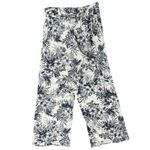 Beau Dawson Blue White Floral Linen Blend Wide Leg Tie Front Pants size M 8 Photo 2