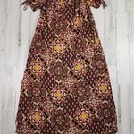 Oddi Multicolor Printed Scoop Neck Short Sleeve Maxi Dress Women's Size 3XL Photo 0