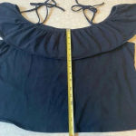 Who What Wear  Black‎ Off Shoulder Ruffle Shoulder Ties Tank Top Size XXL Photo 5