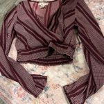Band of Gypsies  Burgundy and ivory Wrap style Top size M Photo 8