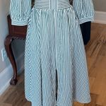 Entro Brantley Dress Green Cream Smocked Waist Fit and Flare Flowy New Photo 3
