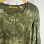 Weatherproof Medium Tie Dye Gem Rhinestone Peace Heart Y2K Shirt Top Hippie Photo 6