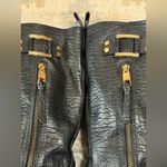Tory Burch  Leather Animal Print Black Moto Boots Size 8.5 Photo 5