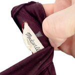 Madewell  Blouse Top Women Size Medium Halter Neck Long Sleeve Eggplant Choker V Photo 2