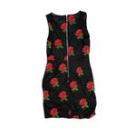 Forever 21 Black and Red Rose Lace Y2K Midi Dress V-Neck Sexy Gothic Large Sleeveless Sexy Photo 4