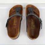 Birkenstock  Gizeh Black Leather Sandals Womens Sz 38 / US 7 Photo 3
