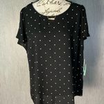 CeCe Black and White Polka Dot Short Sleeve Top Size XL Photo 9