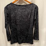 Fuzzi by Jean Paul Gaultier black crushed velvet burnout paisley top long sleeve Size L Photo 4