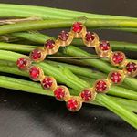 Vintage Unsigned Victorian Revival Red Stone Diamond Photo 0