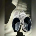 Sol Sana Sol‎ Sana Taupe/Silver Velvet Booties Size EU 38 Photo 4