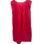 None Vintage Handmade Hot Pink Embroidered Floral Mexican House Dress Boho Cottage Photo 2