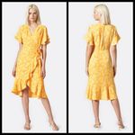 Joie 💕💕 Amelian Dress ~ Citrus Yellow Floral Print XL NWOT Photo 6