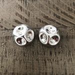 Vahan Vintage Alwand  Sterling Silver Dimpled Round Statement Clip On Earrings Photo 6